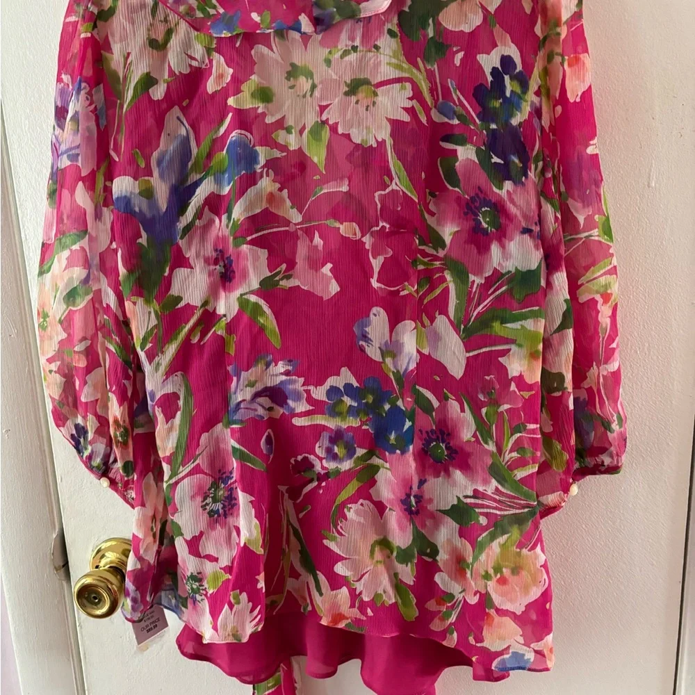 Ralph Lauren Pink Floral Blouse - Picture 3 of 5